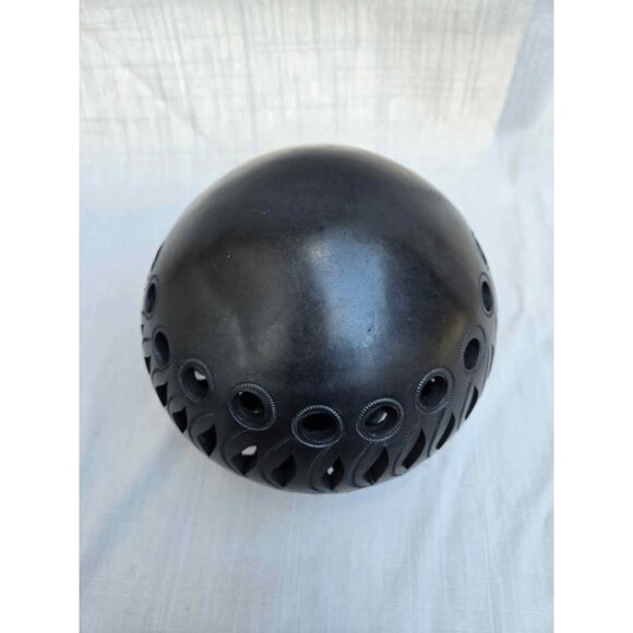 Oaxaca Black Pottery Olla Style Decorative Vase Mexico Barro Negro Handmade Pot - Picture 5 of 11